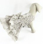 Ivory Floral Shimmer Stripe Dog Dress