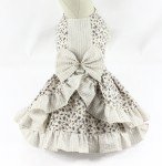 Ivory Floral Shimmer Stripe Dog Dress