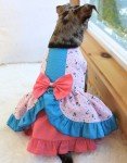 Pink Floral & Blue Polka Dot Dog Dress