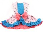 Pink Floral & Blue Polka Dot Dog Dress