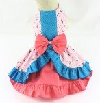 Pink Floral & Blue Polka Dot Dog Dress