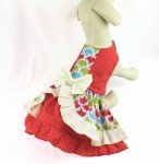 Coral Red Polka Dot Ruffled Dog Dress