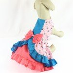 Pink Floral & Blue Polka Dot Dog Dress