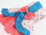 Pink Floral & Blue Polka Dot Dog Dress