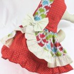 Coral Red Polka Dot Ruffled Dog Dress