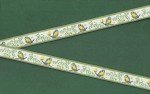 Birds Jacquard Ribbon Trim - Yellow & Blue