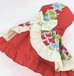 Coral Red Polka Dot Ruffled Dog Dress