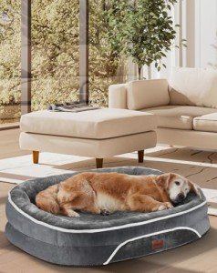 Large Orthopedic Dog Bed with Bolster Cushions
