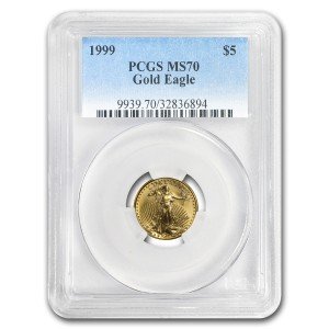 1999 1/10 oz American Gold Eagle Coin MS-70