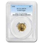 1999 1/10 oz American Gold Eagle Coin MS-70