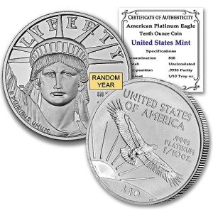 1/10 oz American Platinum Eagle Coin - Random Year