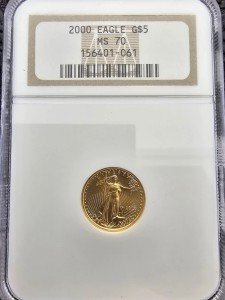 2000 1/10 oz American Gold Eagle Coin MS-70