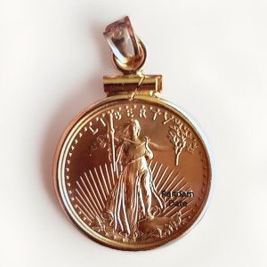 1/10oz American Eagle Gold Coin with 14k Bezel