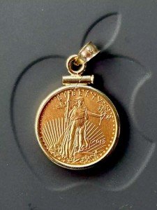 1/10oz American Eagle Gold Coin with 14k Bezel