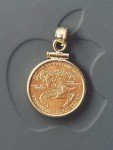 1/10oz American Eagle Gold Coin with 14k Bezel