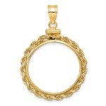 14k Gold Small Knot Rope Bezel for Eagle Coin