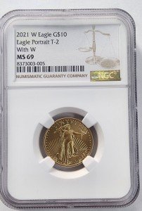 2021 $10 1/4 oz Gold Eagle Coin NGC MS69