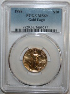 1988 $10 American Gold Eagle Coin PCGS MS 69