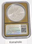 2025 American Silver Eagle MS70 Gold Core Coin