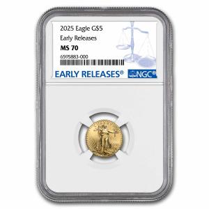 2025 1/10 oz American Gold Eagle Coin MS-70