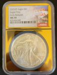 2025 American Silver Eagle MS70 Vegas Gold Slab