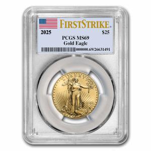 2025 1/2 oz American Gold Eagle Coin MS-69