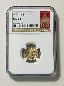 2025 1/10oz American Gold Eagle Coin NGC MS70