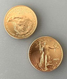 2025 Lot of 2 Half Ounce Gold Eagles