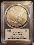 2025 Silver Eagle PCGS MS70 Gold Rush Label