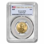 2025 1/4 oz American Gold Eagle Coin MS-70