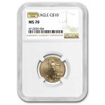 1/4 oz American Gold Eagle Coin - MS-70 NGC