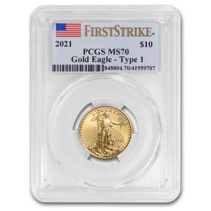 2021 MS-70 American Gold Eagle 1/4 oz Coin