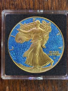 2025 American Silver Eagle Coin with Gold Dusting