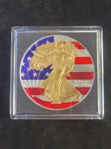2025 American Gold Eagle Coin with U.S. Flag