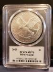 2025 Silver Eagle MS70 Gold Rush Label