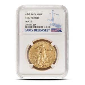 2025 1 oz American Gold Eagle Coin MS70