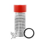 Red Coin Storage Box with 20 Black Ring Holders