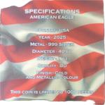 2025 American Flag Eagle 1 oz Silver Coin