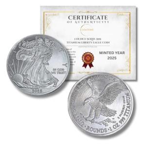 1 Oz Liberty Eagle Titanium Coin with Authenticity Certificate
