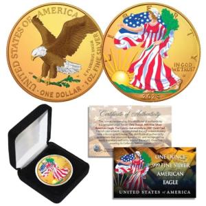 2018 American Silver Eagle 1 Oz Gold Gilded Coin