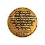 Christian Eagle Challenge Coin, Antique Gold Finish