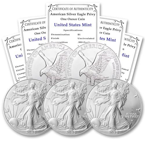 2025 Lot of 5 American Gold Eagle Coins