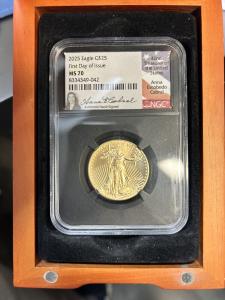2025 American Gold Eagle $25 MS70 Coin Signed