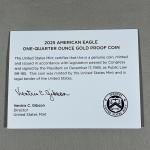 2025 W American Gold Eagle Proof 1/4 oz Box