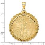 14k Gold Rope Pendant with American Eagle Coin