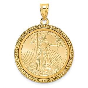14K Gold Bezel Pendant with American Eagle Coin