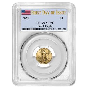 2025 $5 American Gold Eagle Coin - MS70