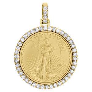 American Eagle Gold Coin 1/4 oz with Diamond Pendant