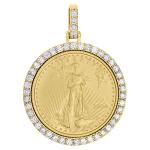 American Eagle Gold Coin 1/4 oz with Diamond Pendant