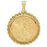 1oz American Gold Eagle Coin Bezel Pendant